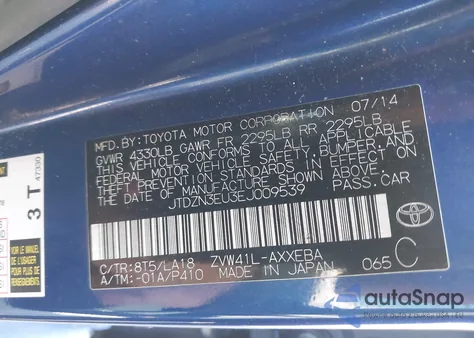 2014 Toyota Prius V Five z USA, uszkodzony, nr VIN JTDZN3EU3EJ009539